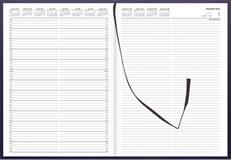 Milford 2023 A4 Interleaved Appointment Diary 2 days to view with 2 full pages Sat/Sun, 1/4 hour appointments 7am-7.45pm.